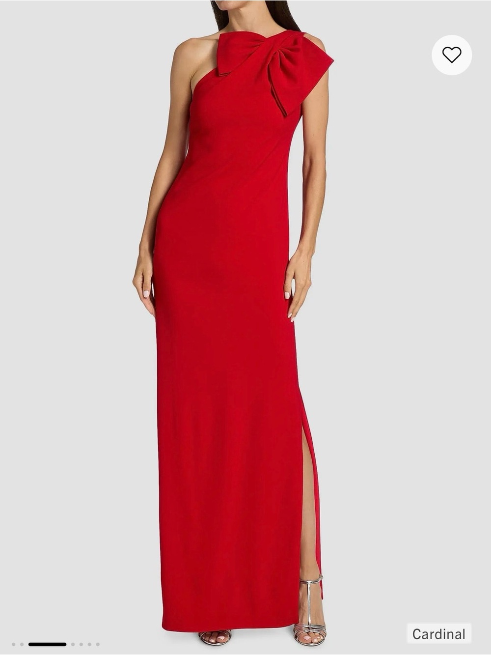 NEW Sachin & Babin Cosette Bow One Shoulder Gown, Red, Size 12